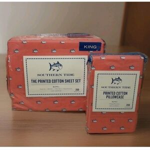 New Southern Tide King Size 6pc sheet set Skipjack, Pink